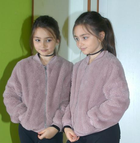 Starorůžový chlupatý kožíšek na jaro/podzim, pepco,140