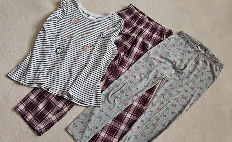 Flanelové kostkaté kalhoty, legíny minnie a tričko, 122–134