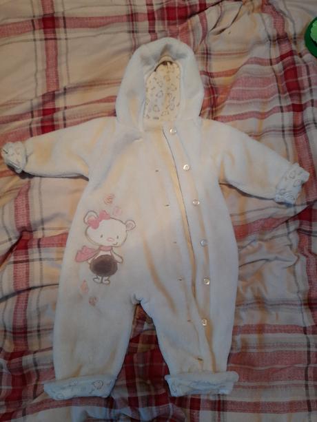 Chlupaťoučká kombinéza na holčičku smetanovorůžová, 62