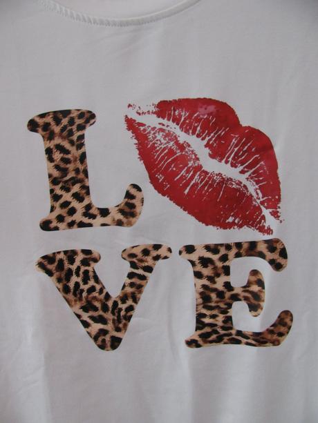 Dívčí, dámské bílé elastické tričko s potiskem, s