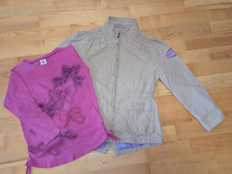 Jarní podzimní plátěná bunda s trikem, c&a,140