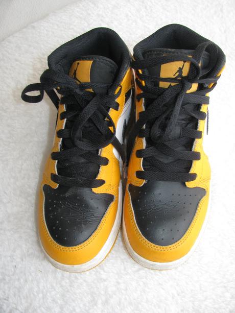 Dětské žluto-černo-bílé kotníkové tenisky jordan, air jordan,36
