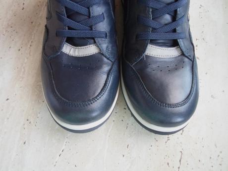 Modré boty polobotky kožené, lasocki,37