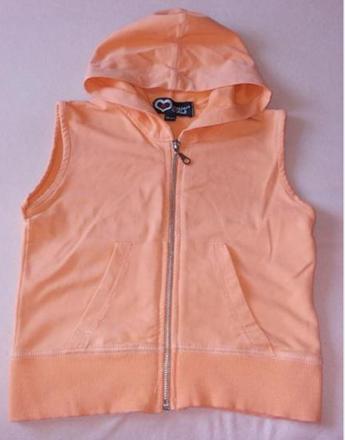 Dívčí vesta na zip s kapucí meruňková coolcat girl, 146