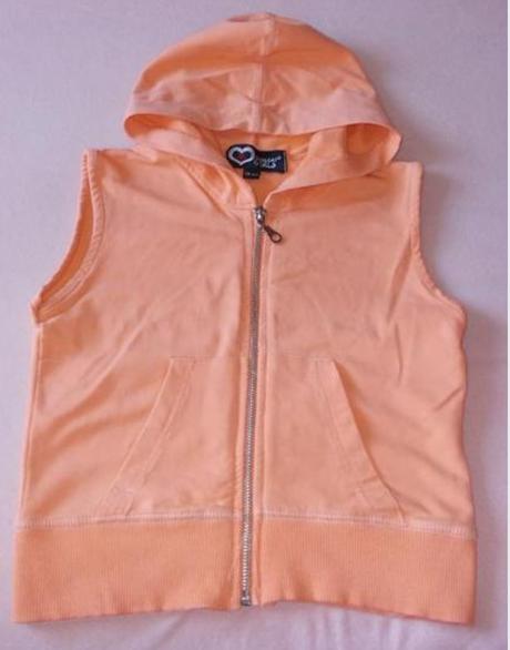 Dívčí vesta na zip s kapucí meruňková coolcat girl, 146