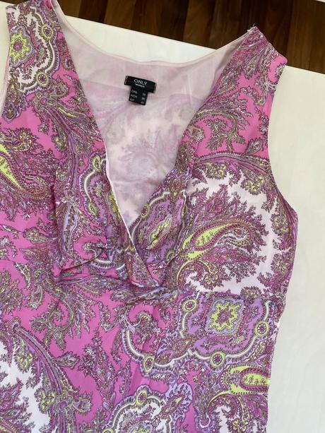 Růžové letní šaty se vzorkem, vel m, only, only,s