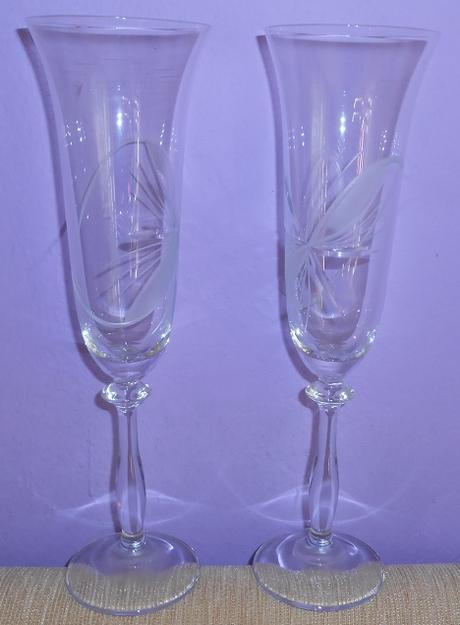 Broušené skleničky na šampaňské 2 ks, 