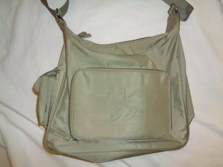 Super sportovní kabelka - lesklá khaki-hodně kapes, 
