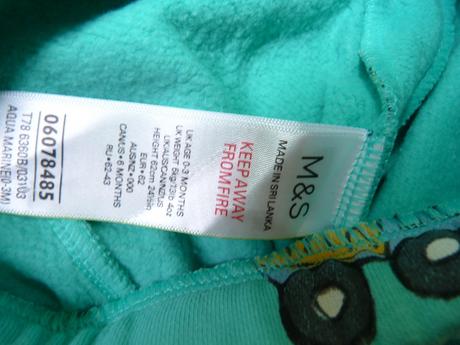 Tepláčky s auty vel.62, marks & spencer,62