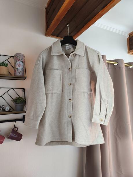 Košilová bunda / krémový kabátek l/xl, gate,l