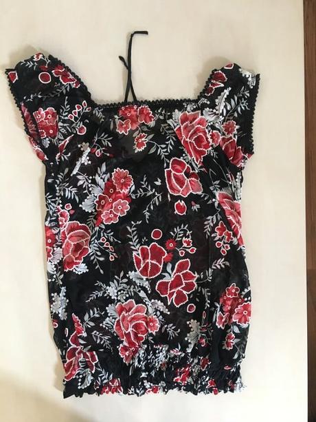 Květovaný šifonový top, vel xs/s, itálie, xs