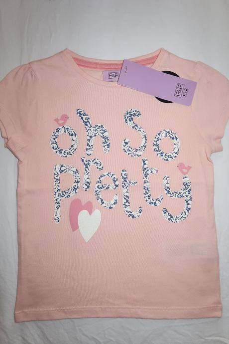 Růžové tričko s potiskem, f&f,98