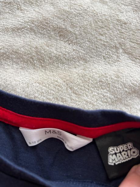 Triko modré super mário - v.9/10 let, marks & spencer,140