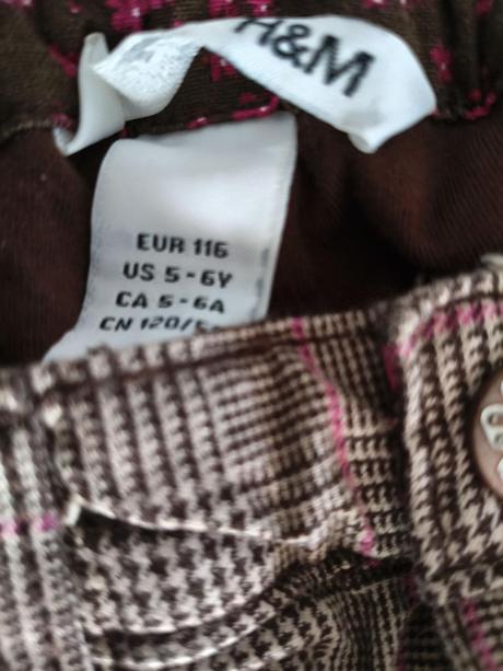 Kalhoty podšité bavlnou s regulací, h&m,116
