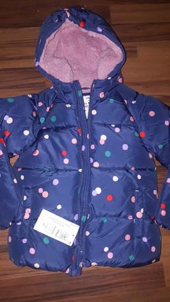 Puntíkovaná bunda s kožíškem 122, marks & spencer,122