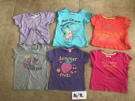 86/92 sada 6 tricek na holky - lupilu , h&m,summer, h&m,86