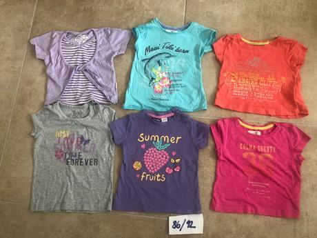 86/92 sada 6 tricek na holky - lupilu , h&m,summer, h&m,86
