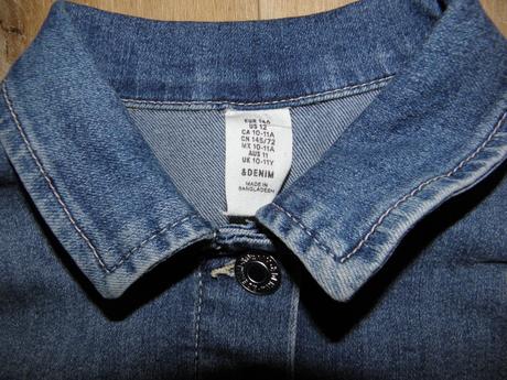 Dívčí riflová / džínová bunda zn. h&m vel.146, h&m,146