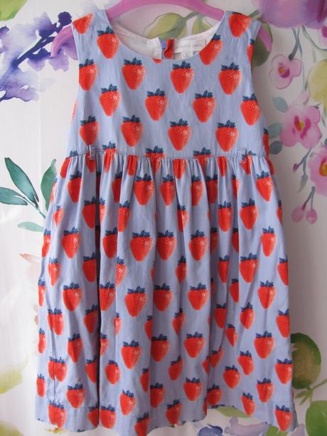 Plátěné letní šaty s jahodami, pumpkin patch,116