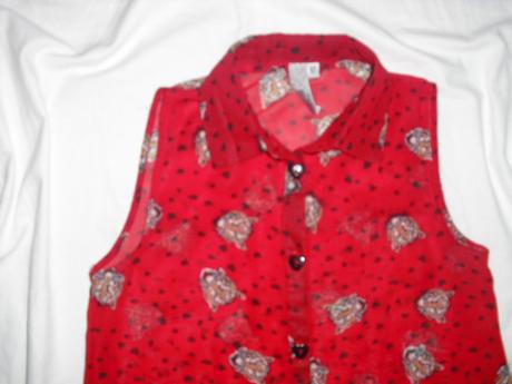 Luxusní červená košile s tygrama, young dimension,134