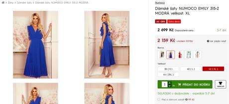 Dámské šaty midi plisované modré numoco xl 42, 42 / xl