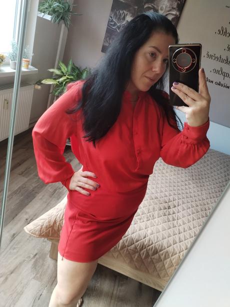 Halenka l xl 40 42 červená, h&m,l