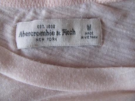 Dámské lněné sv.meruňkové tričko s nápisem, abercrombie&fitch,m