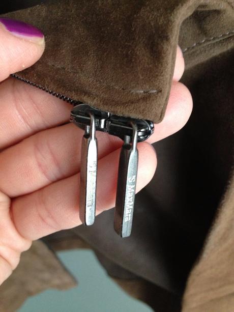 Luxusní kabát kůže max mara vintage vel.36,s khaki, s