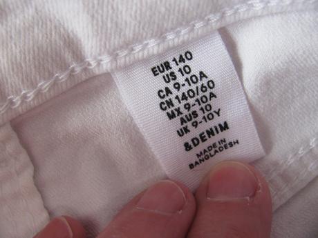 Bílé džínové elastické kraťasy, denim,140