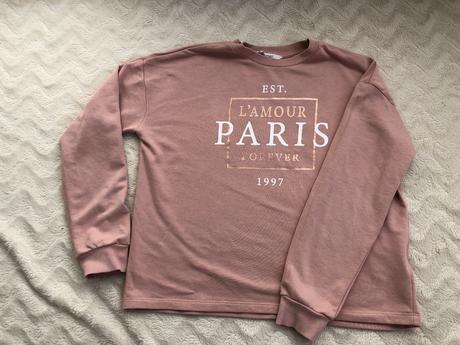 Ruzova mikina paris h&m 146/152, h&m,146