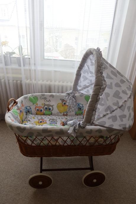 Proutěný košík na miminko s boudičkou, šířka (cm): 60,délka (cm): 100