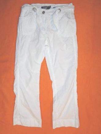 Luxusní sněhově bílé letní kalhoty - 7/8, 146