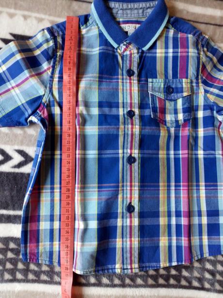 Bavlněná letní košile, modrá kostka, marks & spencer,98