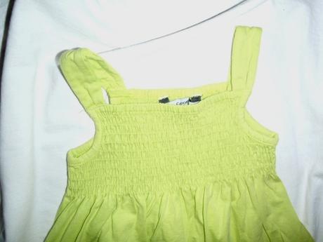 Nádherné limetkové bavlněné žabičkové šaty, george,68