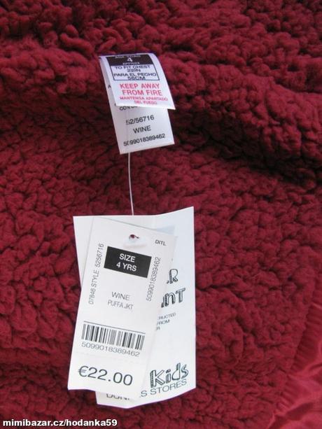 Dívčí zimní bunda s kapucí s vnitřní kožešinkou, st. bernard,104