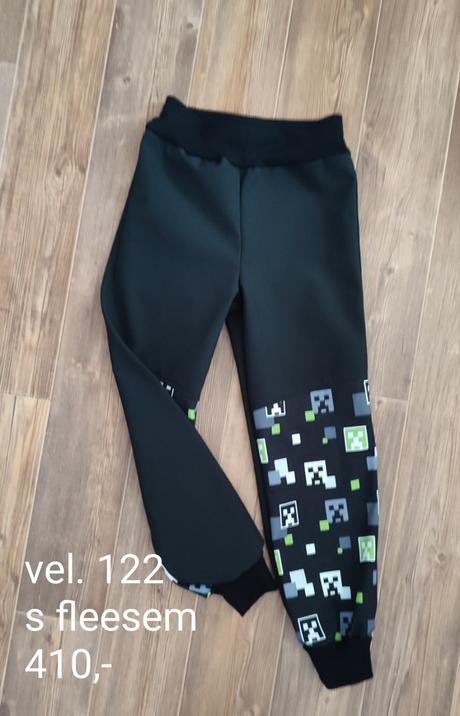 Zimní softshellové kalhoty s fleesem vel. 122, 122