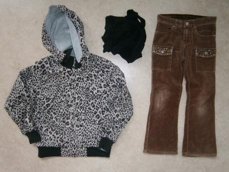 Bunda + kalhoty + leginy, vel. 122/128, 122