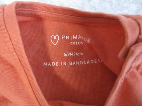 Bavlněné oranžové tričko se zlatým sluníčkem, primark,74