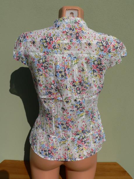 Plátýnkový květovaný top blůzka h&m - vel.36/38, h&m,36