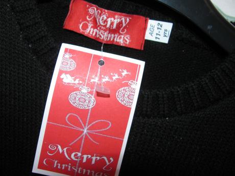 Krásný černý svetr se santou, vánoční motiv/unisex, 152