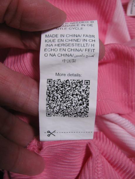 Crop top růžové pružné řádkované tričko, 134