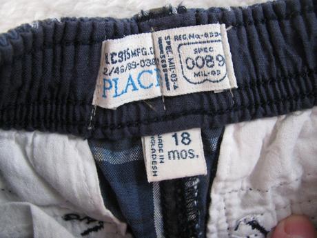 Modré plátěné kárované kraťasy s kapsami, children's place,86