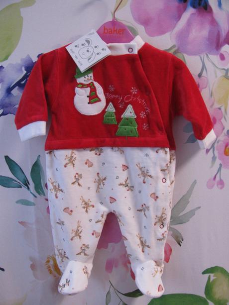 Krásné velurové vánoční dupačky se sněhulákem, 62