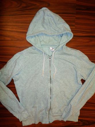 Pěkná zelinkavá melírovaná mikina, 164