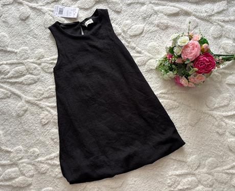 Ob/ tunika  černá s volánem - v.5/6 let, f&f,116