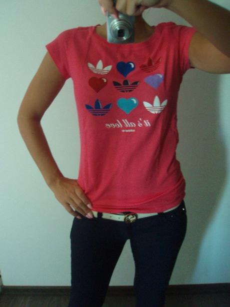 Růžové tričko adidas, adidas,38