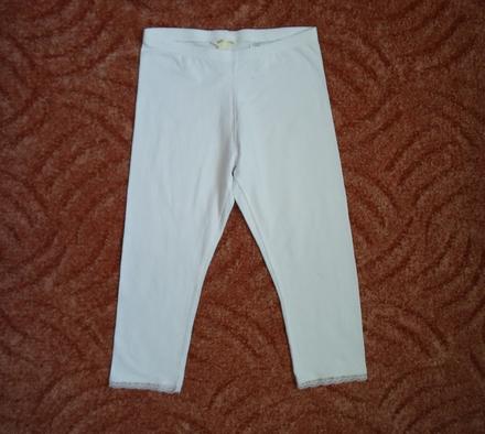 Bílé 3/4 legíny s krajkou, h&m,158