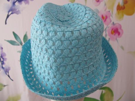 Dětský bledě modrý letní, plážový klobouk unisex, 152