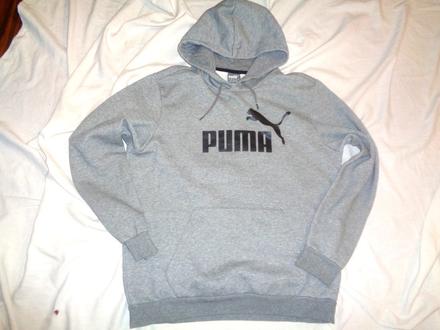 Luxusní šedá bavlněná mikina puma - melír, puma,m