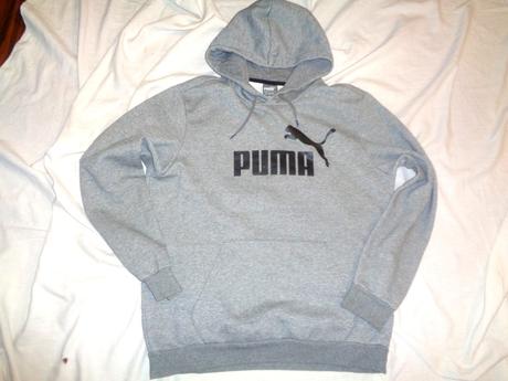 Luxusní šedá bavlněná mikina puma - melír, puma,m